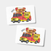 Badge Illustration de camion de nourriture hot dog de de (Avant & arrière)