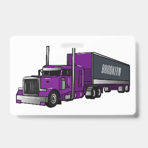 Badge Illustration de camion semi-remorque