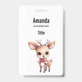Badge Illustration de cartoon de bébé cerf mignon (Arrière)