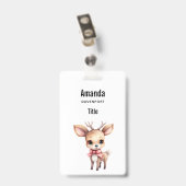 Badge Illustration de cartoon de bébé cerf mignon (Arrière avec clip)