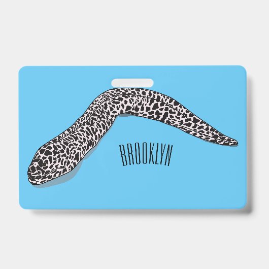 Badge Illustration de cartoon de murène tachetée (Avant)