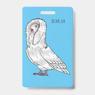 Badge illustration de cartoon de pigeon jacobin oiseau