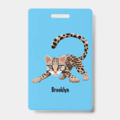 Badge Illustration de cartoon d'ocelot mignon (Arrière)