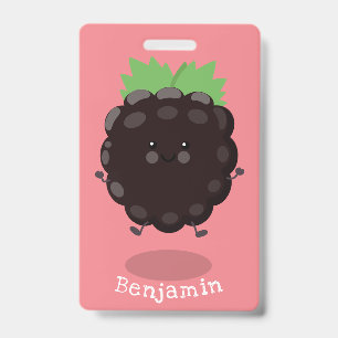 Badge Illustration de cartoon mûre violette mignonne et 