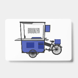 Badge Illustration de chariot de nourriture en dessin an