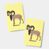 Badge Illustration de chèvre mouflon (Avant & arrière)