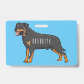 Badge illustration de chien Rottweiler en cartoon  (Arrière)