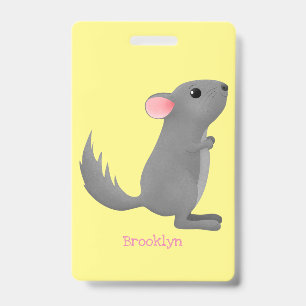 Badge Illustration de chinchilla gris mignon