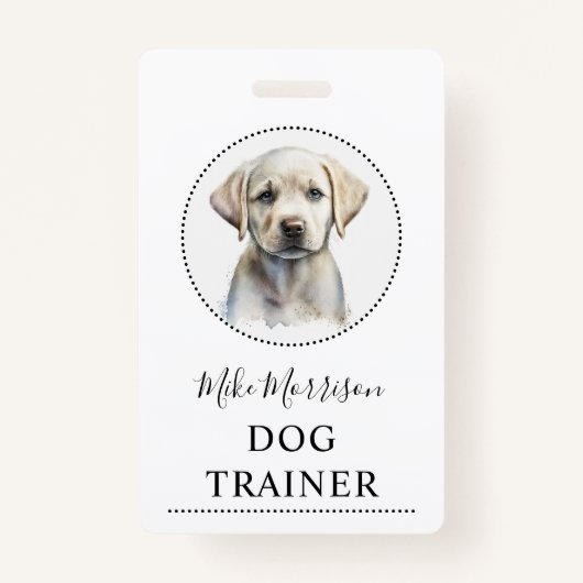 Badge Illustration de chiot Entraîneur de chien (Devant)