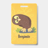 Badge Illustration de chouette brune drôle et mignonne e (Arrière)