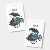 Badge Illustration de cyclo-pousse (Avant & arrière)