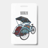 Badge Illustration de cyclo-pousse (Arrière)