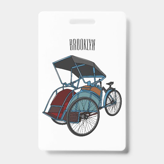Badge Illustration de cyclo-pousse (Avant)