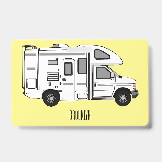 Badge Illustration de dessin animé Campervan (Avant)