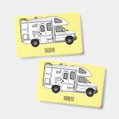 Badge Illustration de dessin animé Campervan (Avant & arrière)