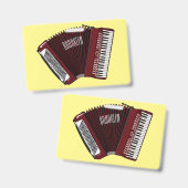 Badge Illustration de dessin animé d'accordéon (Avant & arrière)