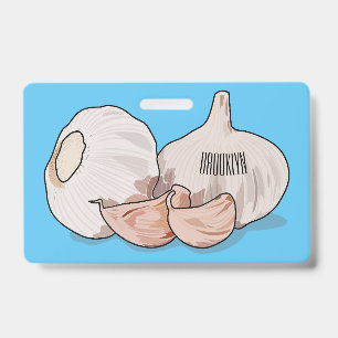 Badge Illustration de dessin animé d'ail