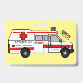 Badge Illustration de dessin animé d'ambulance (Arrière)