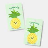 Badge Illustration de dessin animé d'ananas mignon (Avant & arrière)