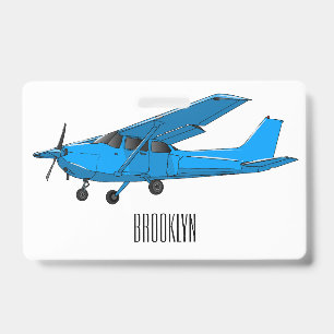 Badge Illustration de dessin animé d'avion à voilure fix