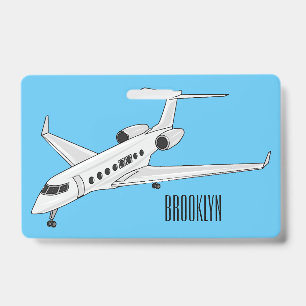 Badge Illustration de dessin animé d'avion privé