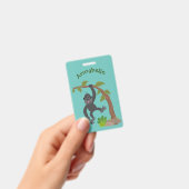 Badge Illustration de dessin animé de bébé gorille heure (Manuel / portable)