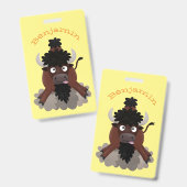 Badge Illustration de dessin animé de bison de buffle dr (Avant & arrière)