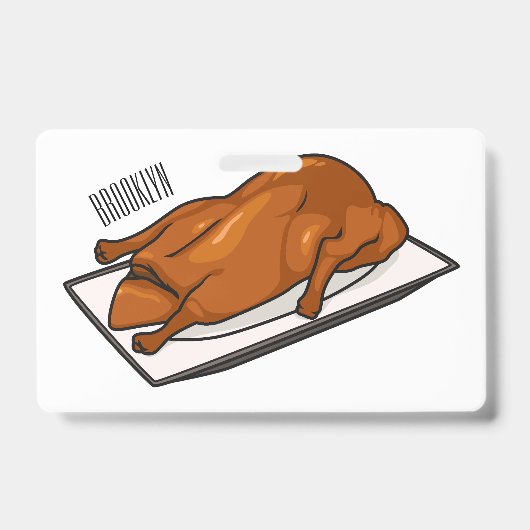 Badge illustration de dessin animé de canard laqué (Avant)