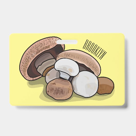 Badge Illustration de dessin animé de champignon (Avant)