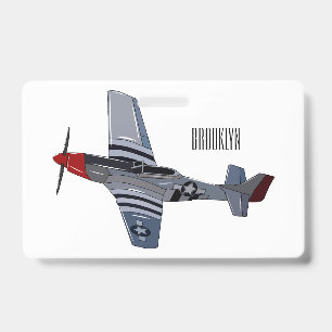Badge Illustration de dessin animé de chasseur-bombardie