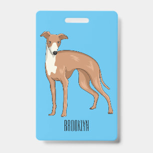 Badge illustration de dessin animé de chien Greyhound