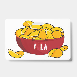 Badge Illustration de dessin animé de chips de pomme de
