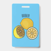 Badge Illustration de dessin animé de citron (Arrière)