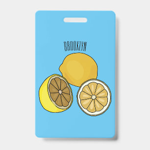 Badge Illustration de dessin animé de citron