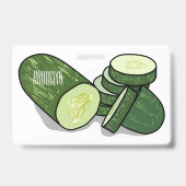 Badge Illustration de dessin animé de concombre  (Arrière)