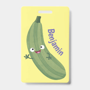Badge Illustration de dessin animé de courgette mignonne