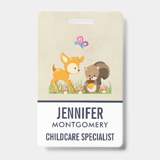 Badge Illustration de dessin animé de créatures mignonne (Avant)