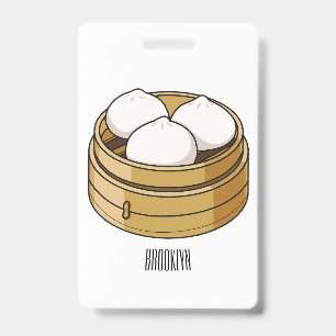 Badge Illustration de dessin animé de dim sum