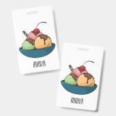 Badge Illustration de dessin animé de glace (Avant & arrière)