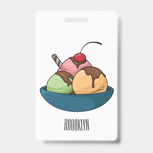 Badge Illustration de dessin animé de glace (Avant)
