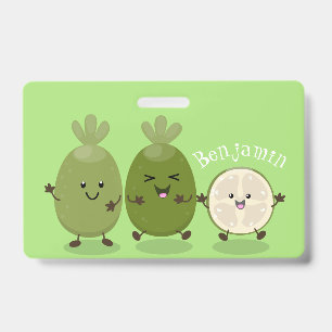 Badge Illustration de dessin animé de goyave ananas feij