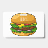 Badge Illustration de dessin animé de hamburger (Arrière)