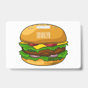 Badge Illustration de dessin animé de hamburger
