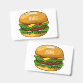 Badge Illustration de dessin animé de hamburger (Avant & arrière)