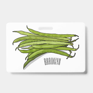 Badge Illustration de dessin animé de haricots verts