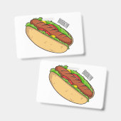 Badge Illustration de dessin animé de hot dog (Avant & arrière)