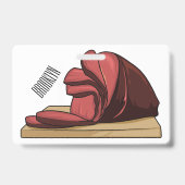 Badge Illustration de dessin animé de jambon (Arrière)