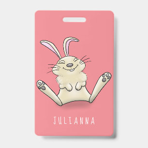 Badge Illustration de dessin animé de lapin mignon