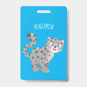 Badge Illustration de dessin animé de léopard des neiges