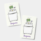 Badge Illustration de dessin animé de lessive de machine (Avant & arrière)